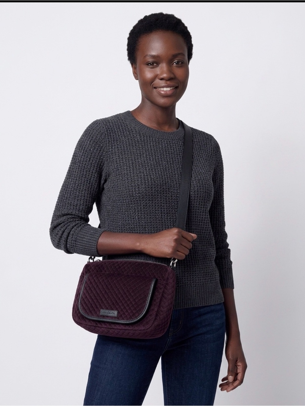 Vera Bradley Dark Purple Quilted Crossbody Bag